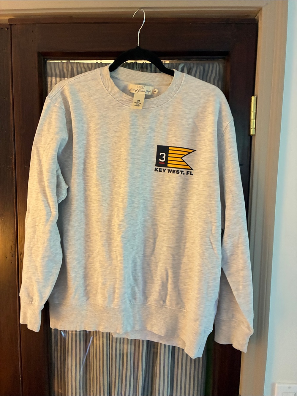 H&M Light Gray Crewneck Sweatshirt with Yellow & Black Graphic
